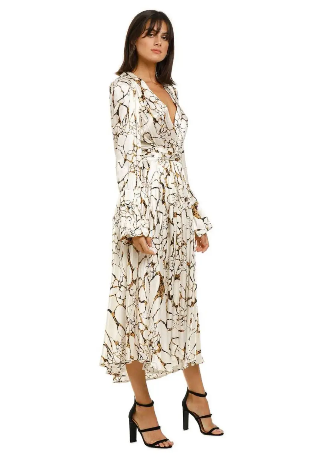 KITX Carbon Sink Shirt Midi Dress in Carbon Print Size 8 for rent on The Volte - main image