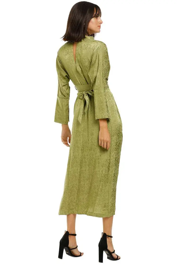 KITX Slink Shirt Midi Dress in Olive Size 14 - Image 2