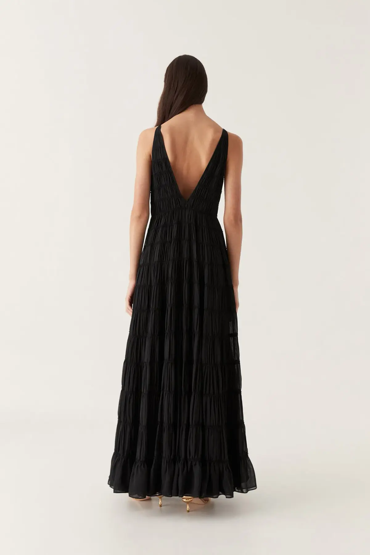 Aje Rosewood Ruched Maxi Dress Black Size 6 - Image 3