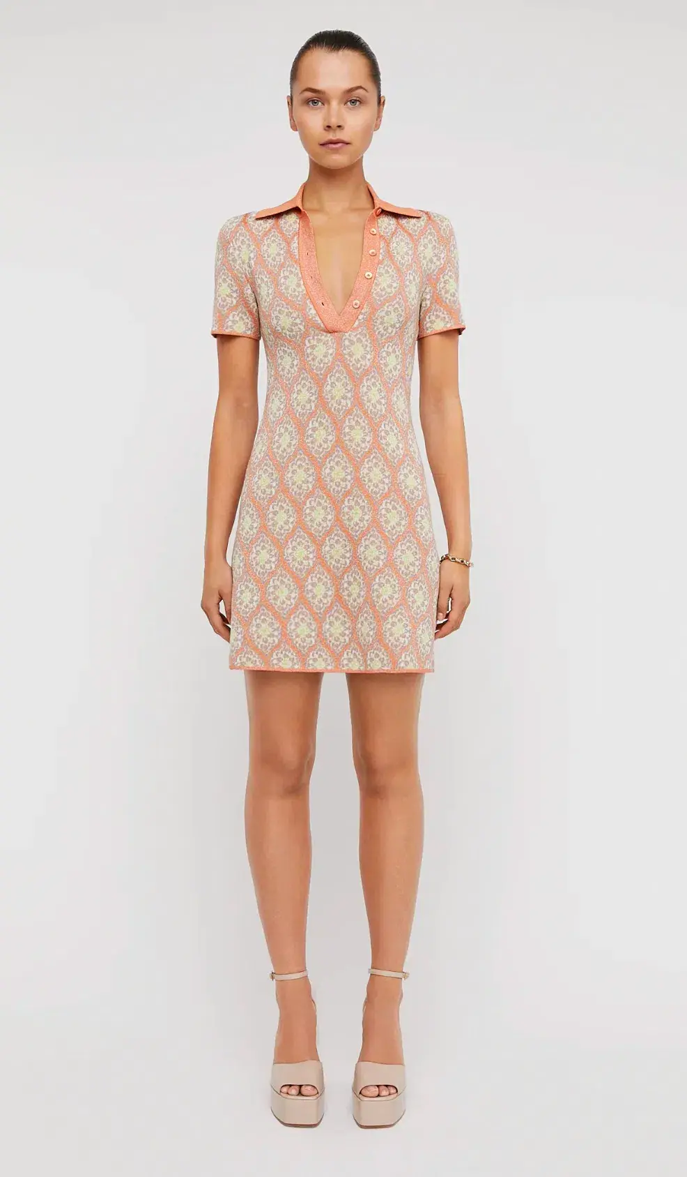Scanlan Theodore The Knit Brocade Dress Print Size 6 - Image 1