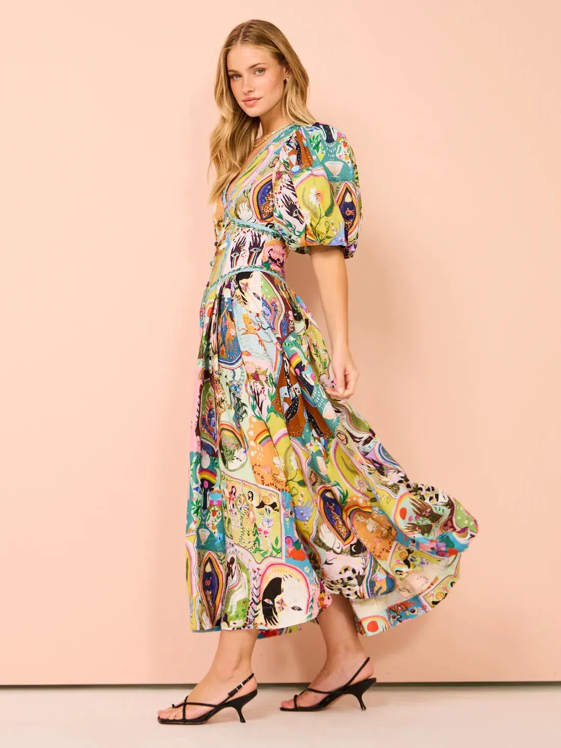 Alemais Evergreen Midi Dress Multi Size 10 - Image 4