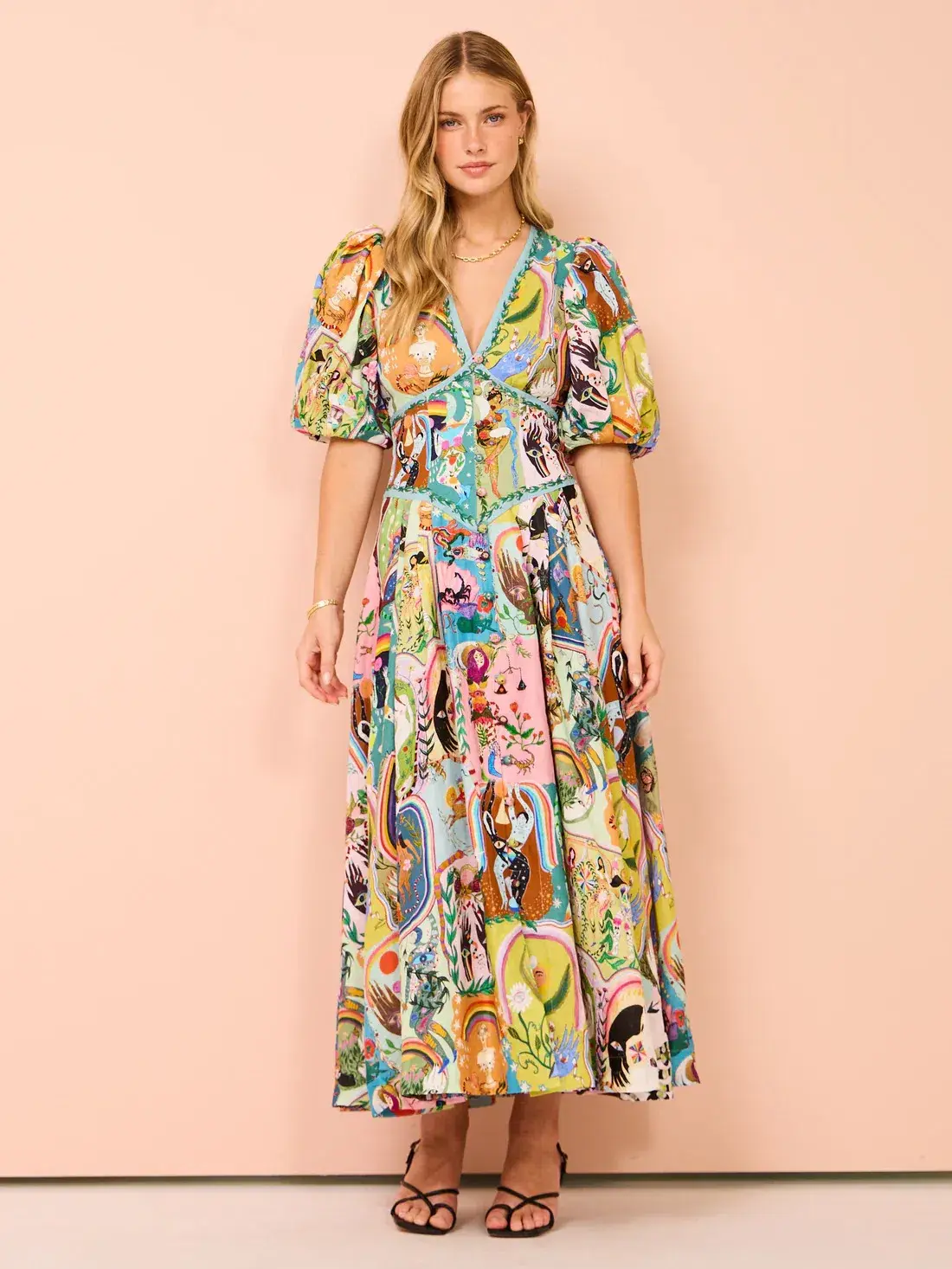 Alemais Evergreen Midi Dress Multi Size 10 - Image 2