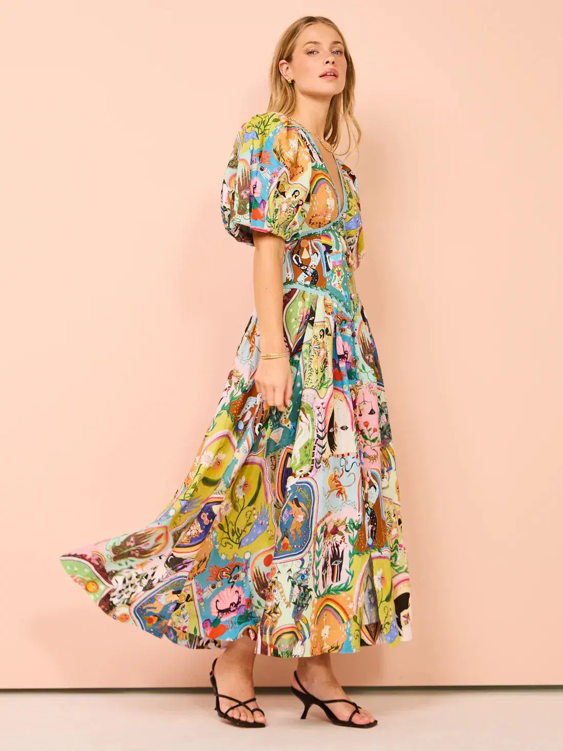 Alemais Evergreen Midi Dress Multi Size 10 - Image 5