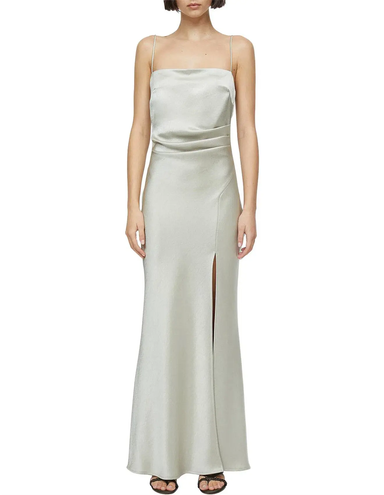 Bec & Bridge Nadia Square Neckline Tuck Detailing Maxi Dress Ecru Size 10  - Image 1