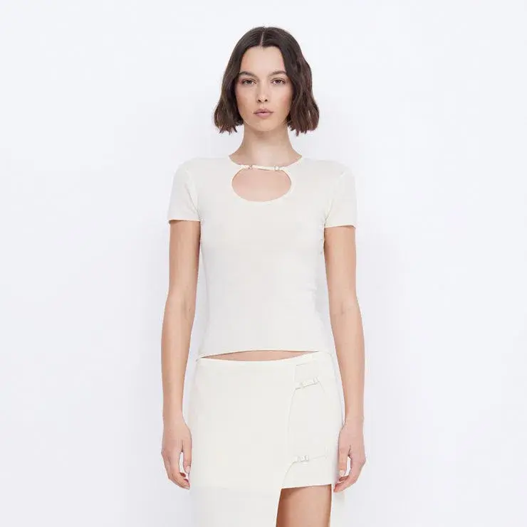 Bec & Bridge Caspian Knit Top Milk Cream Size 8 - Image 1
