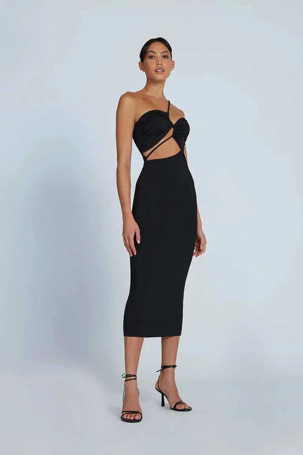 By Johnny Siya Slice Gather Dress Black Size 6 - Image 1