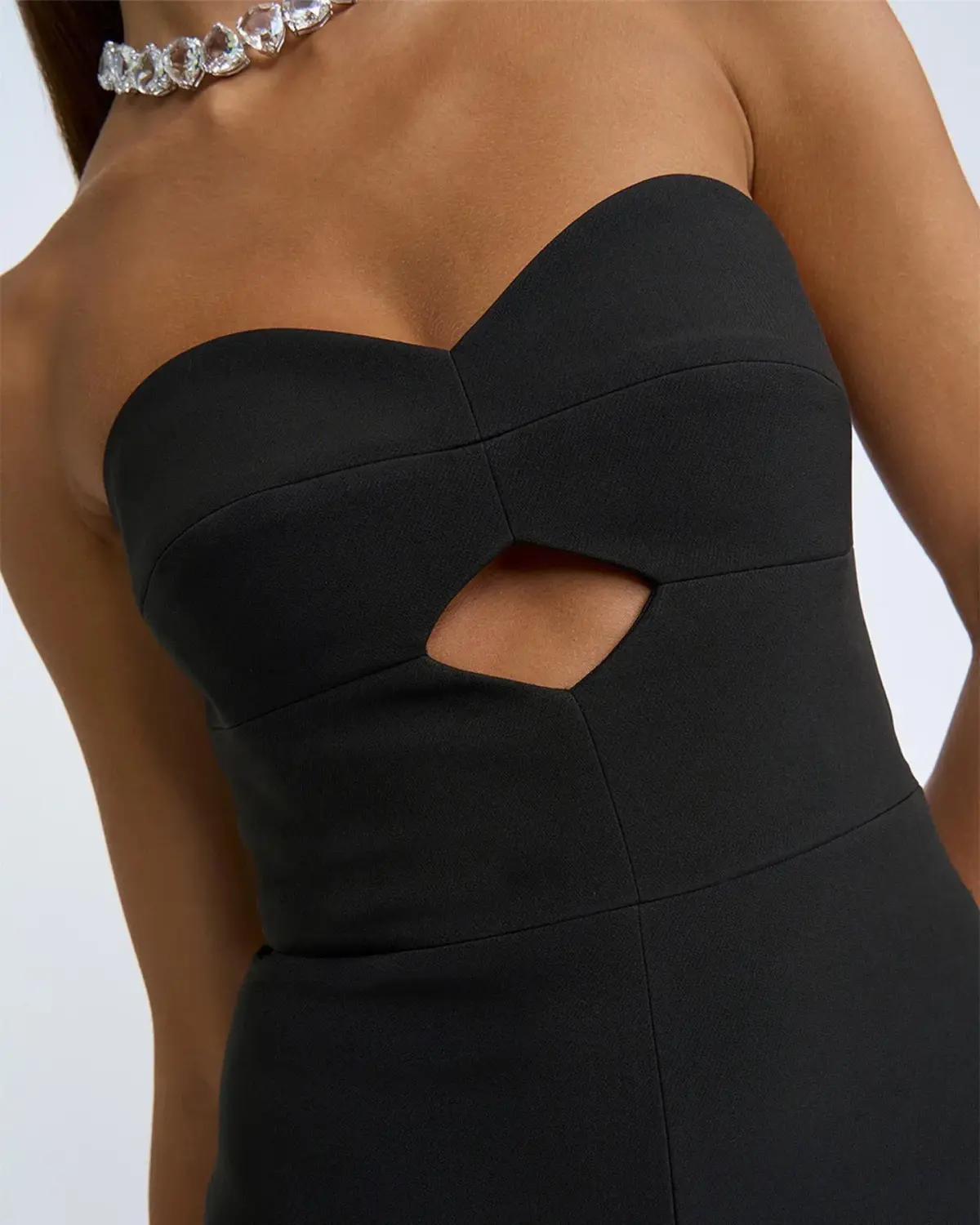 By Johnny Diamond Strapless Split Midi Dress Black Size 8 - Image 4