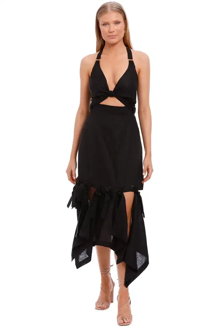 KITX Block System Tie Dress in Black Size 16 - Image 1