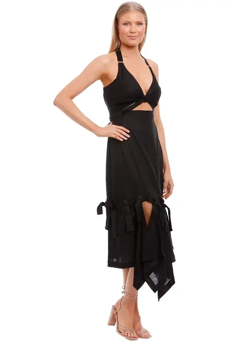 KITX Block System Tie Dress in Black Size 16 - Image 2
