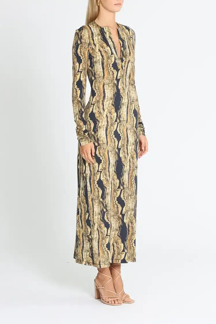 KITX Psychedelic Dress in Black Print Size 10 - Image 2