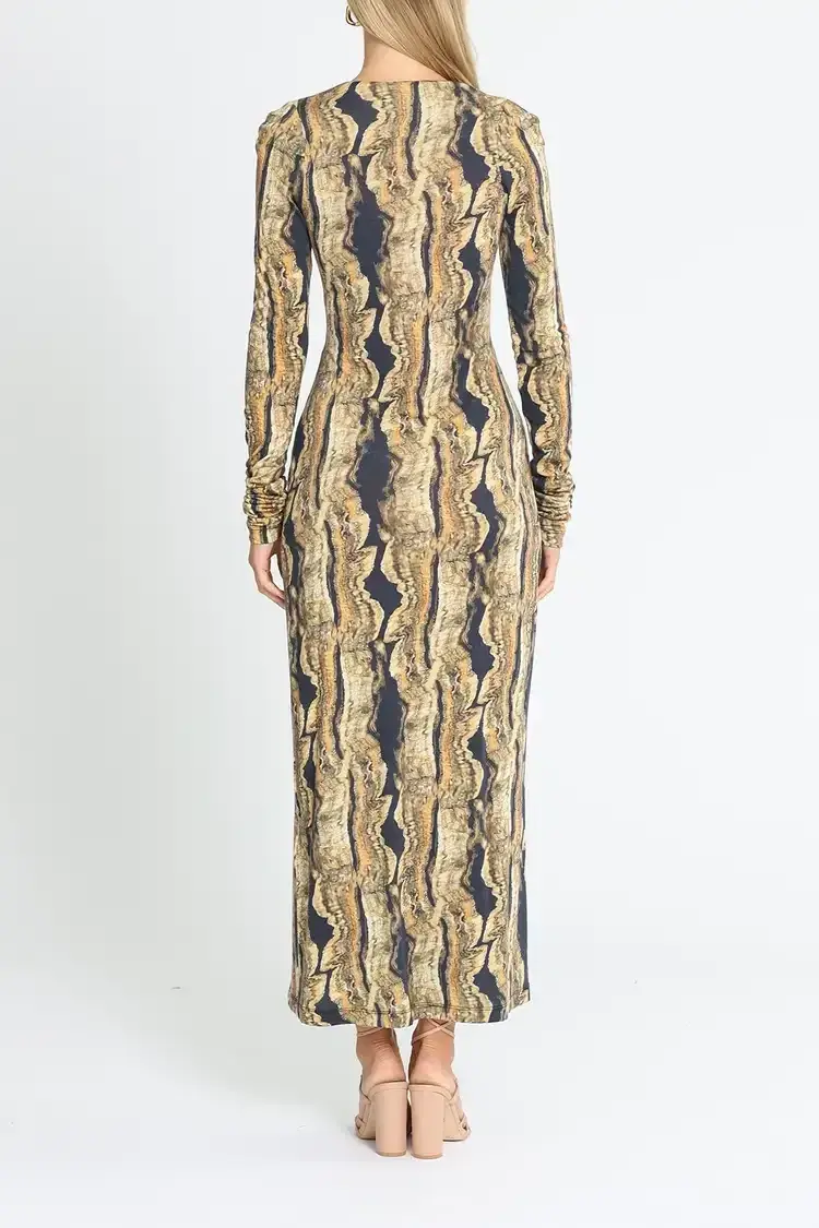 KITX Psychedelic Dress in Black Print Size 6 - Image 3