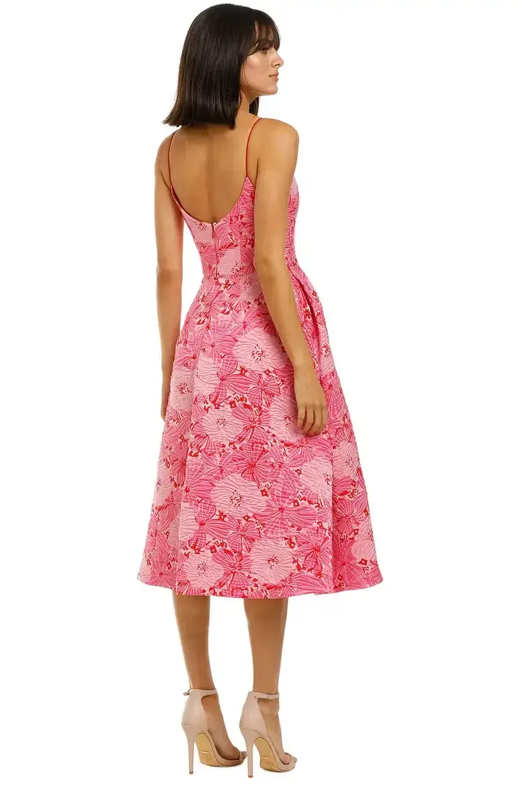 Love Honor Alexia Midi in Pink Floral Size 6 - Image 3