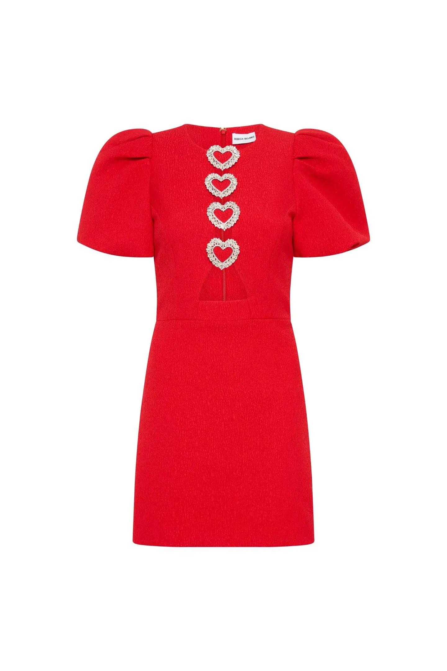 Rebecca Vallance Chiara Puff Sleeve Mini Dress Red Size 10 - Image 3