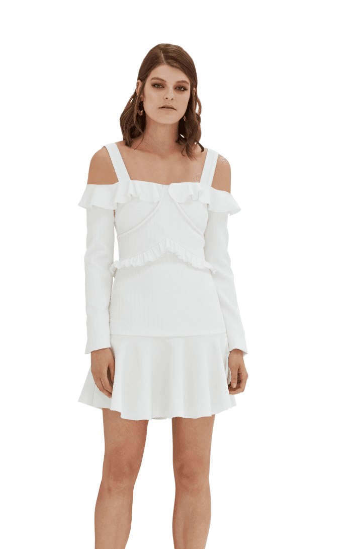 By Johnny Marie Gold Dust Mini Dress White Size 6 - Image 1