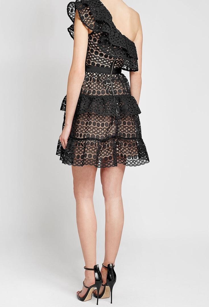 Floral Chain One Shoulder Mini Dress - Image 2