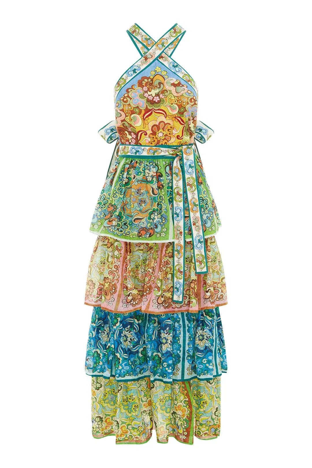 Alemais Dreamer Halter Tier Dress In Multi Size 12 - Image 3