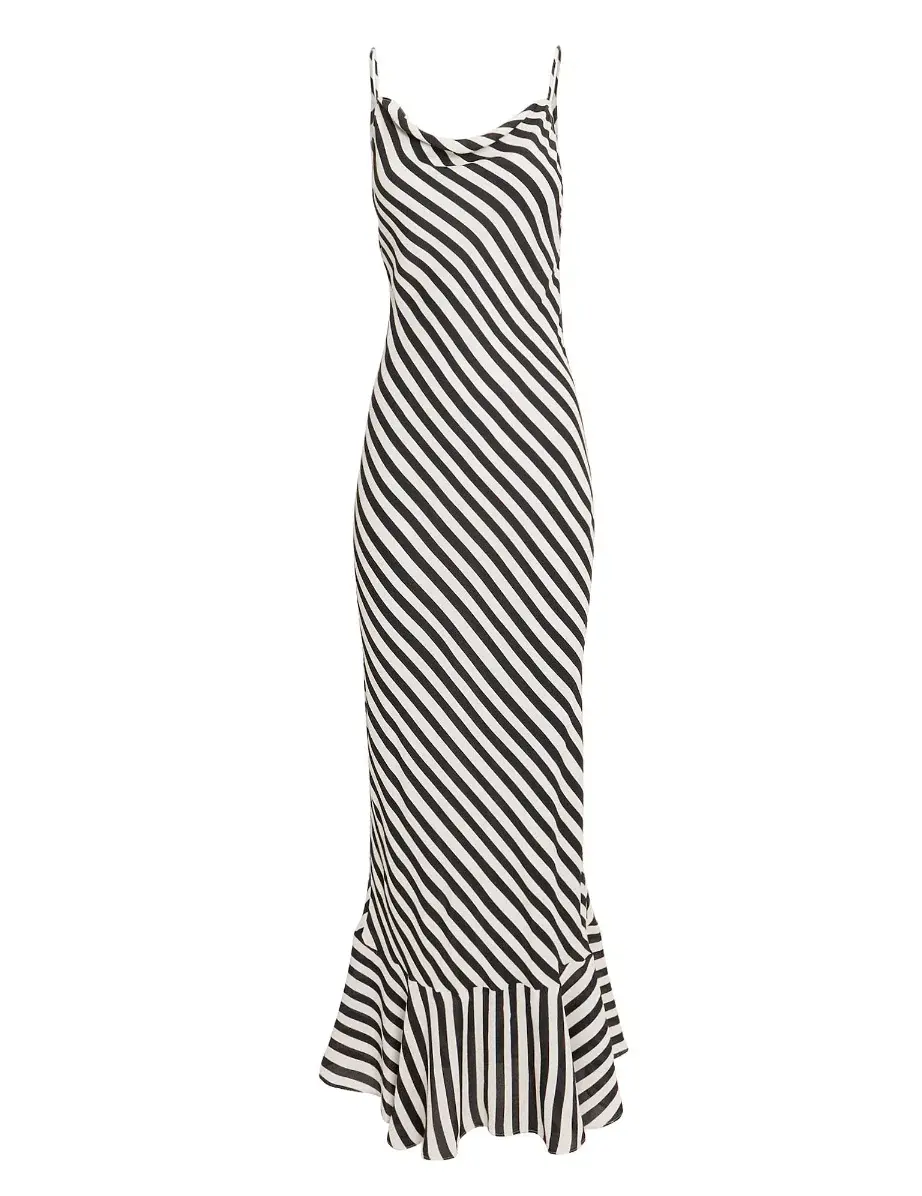 SALONI Stella Dress in Brushstroke Stripes Size 10 - Image 3