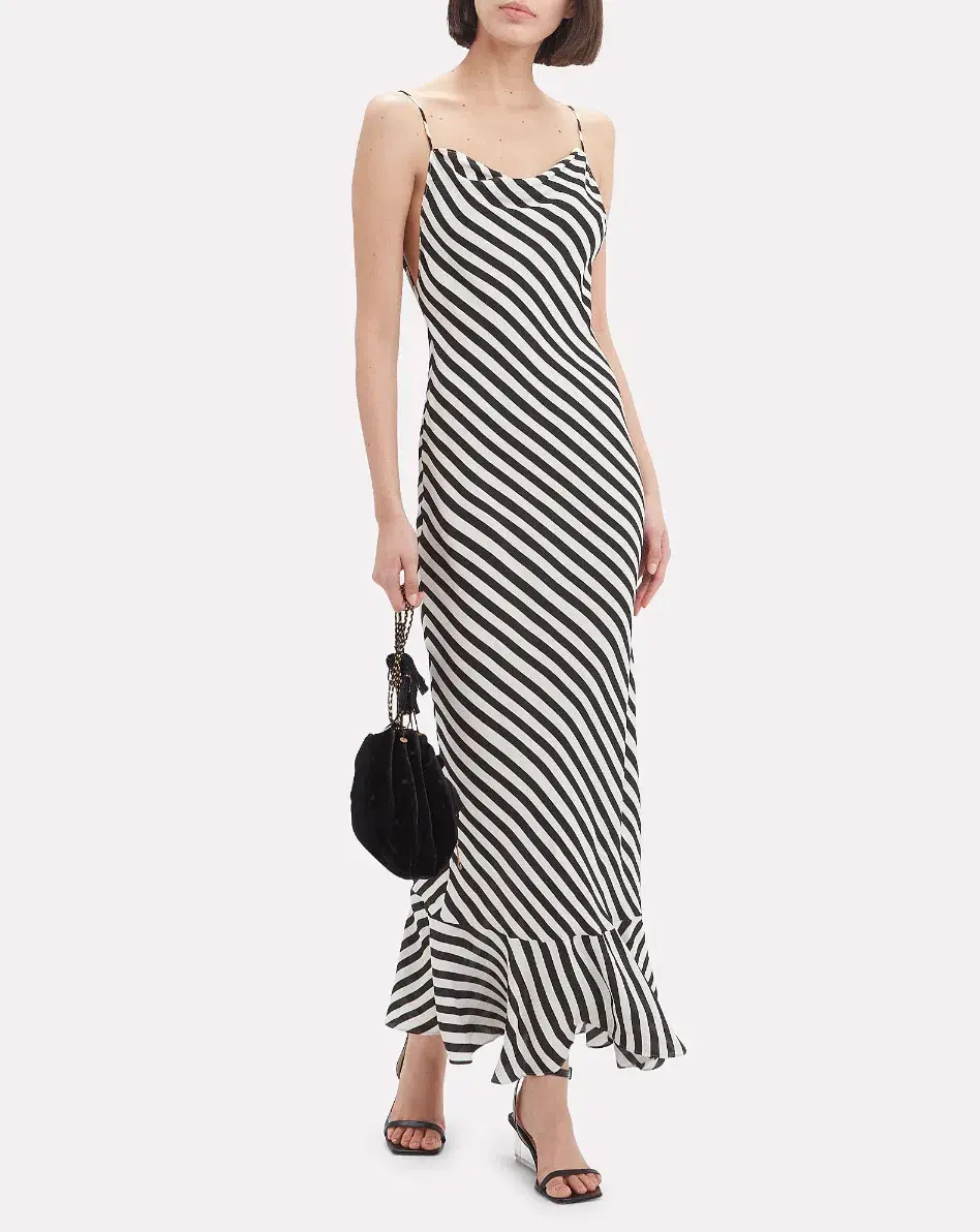 SALONI Stella Dress in Brushstroke Stripes Size 10 - Image 1