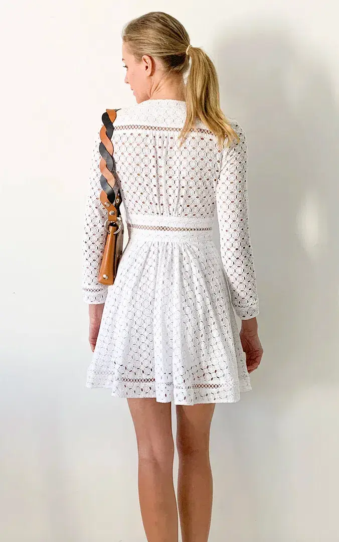 Zimmermann Ryker Broderie Dress in White Size 1 / AU 10 for rent on The Volte - main image