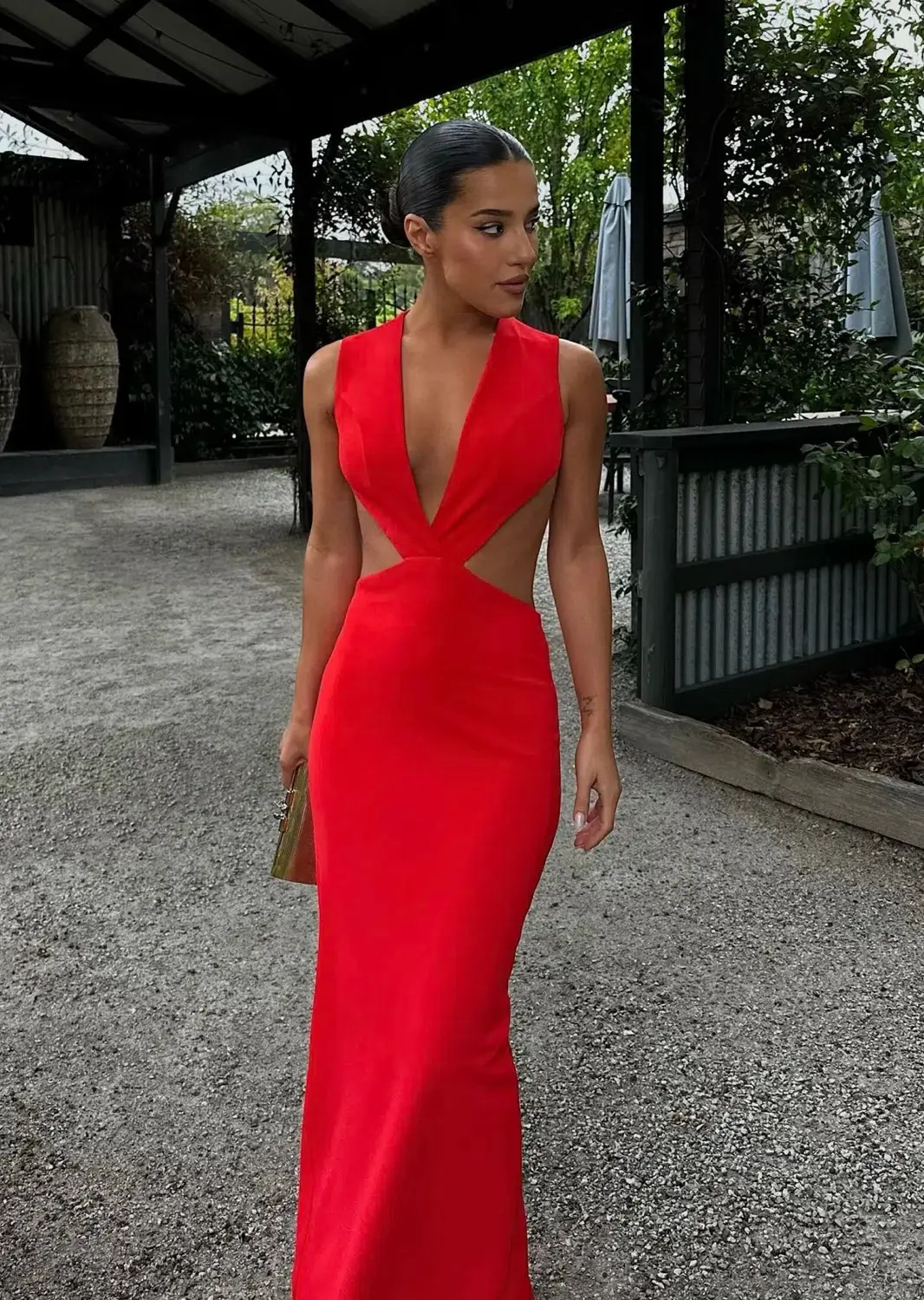 Effie Kats Valencia Gown Red Size M/Au 10 - Image 3