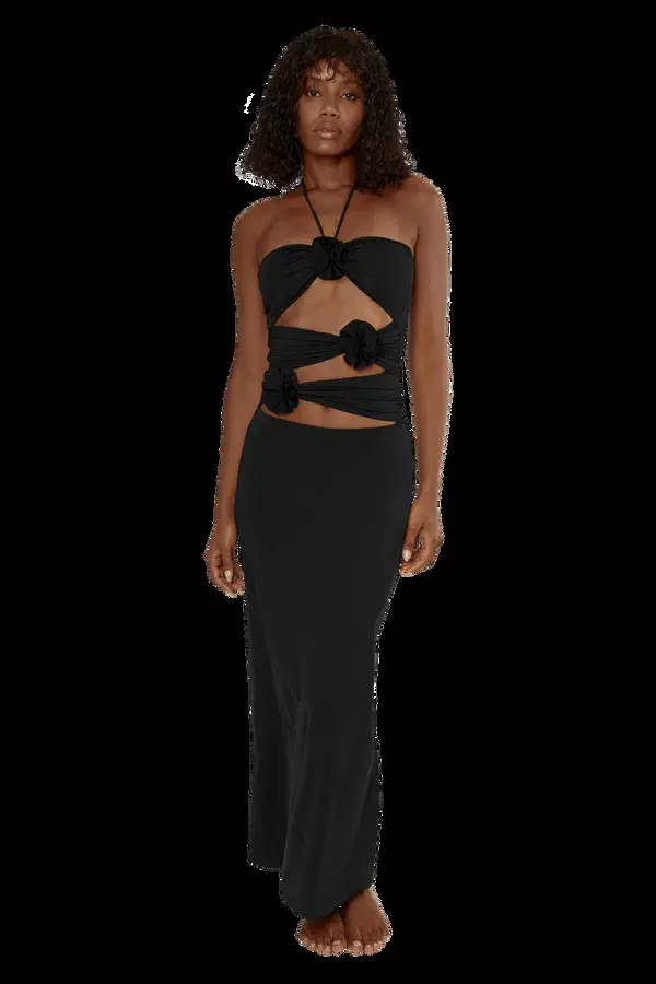 Maygel Coronel Veranera Midi Dress Black Size 8  - Image 5