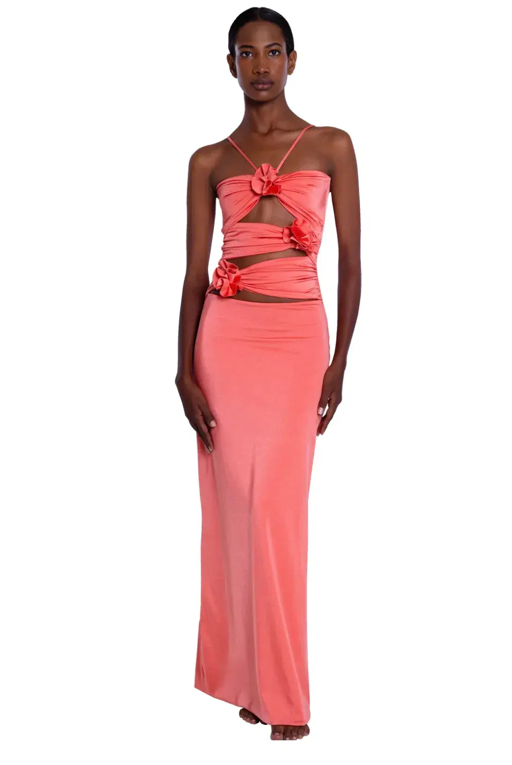 Maygel Coronel Veranera Midi Dress Coral One Size - Image 1