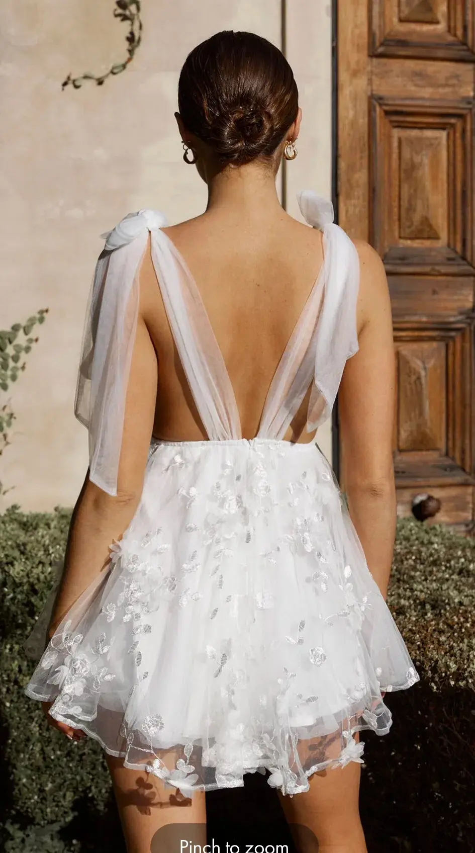 Chantilly Tied Shoulder Mini Dress White Size 8 - Image 2