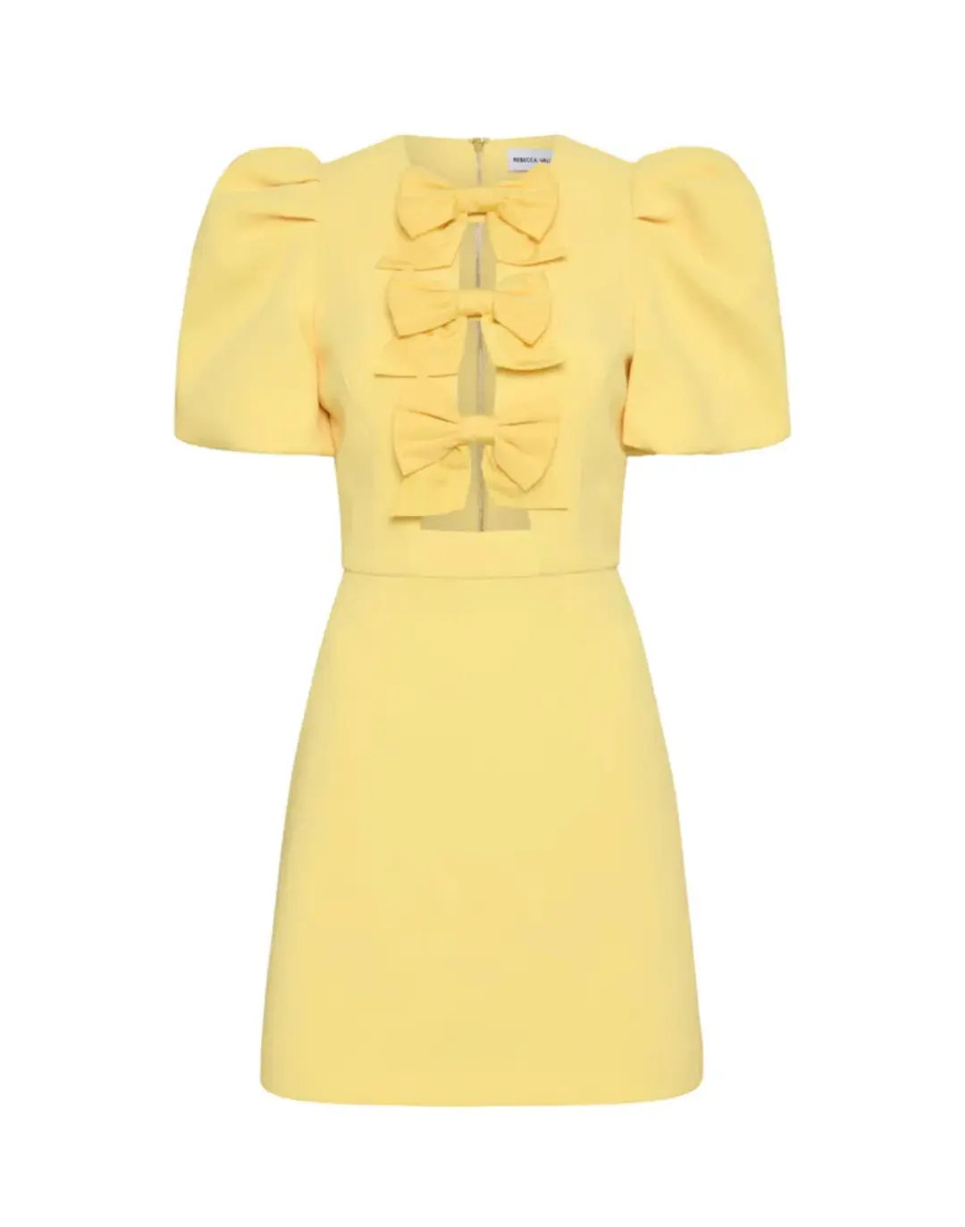 Rebecca Vallance Chloe Bow Mini Dress Yellow Size 12 for rent on The Volte - main image