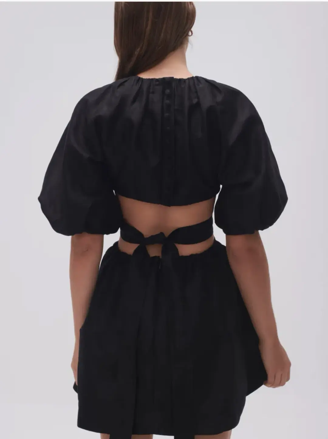 AJE Mimosa Cut Out Mini Dress Black Size 10  for rent on The Volte - main image