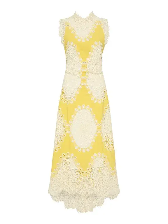 Moss and Spy Mimosa A line Dress Yellow Size 14 - Image 4