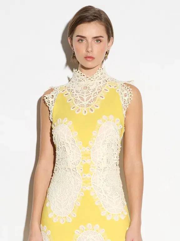 Moss and Spy Mimosa A line Dress Yellow Size 14 - Image 2