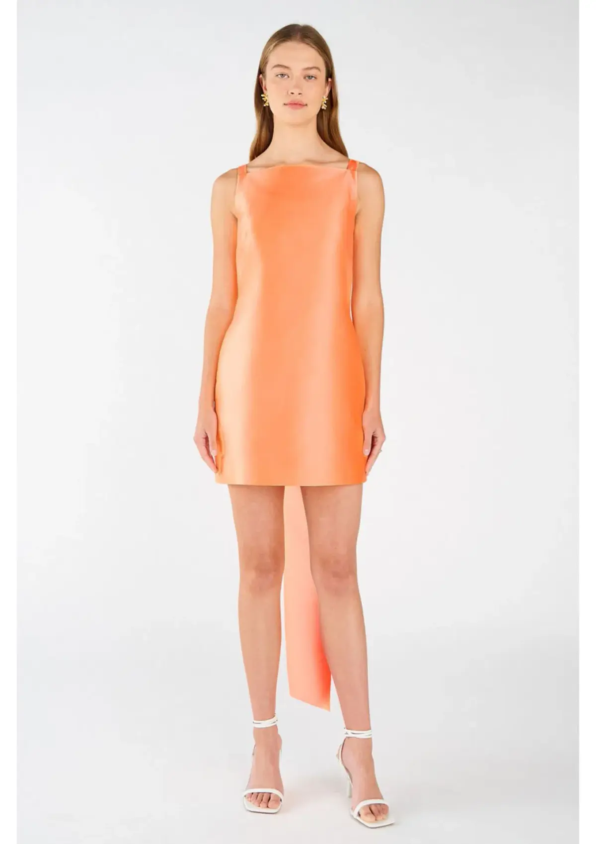 Oroton Drape Back Mini Dress in Bright Melon Size 8  - Image 1