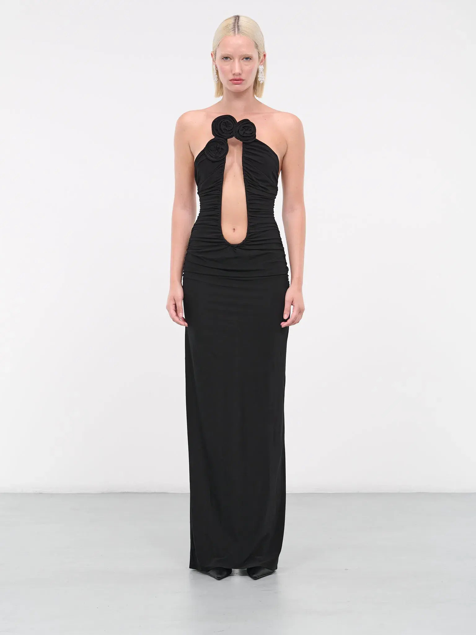 Magda Butrym Plunge Maxi Dress Black Size 6 - Image 3