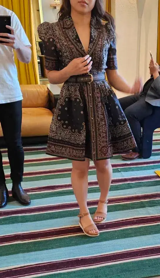 Zimmermann Matchmaker Mini Shirt Dress Black Bandana Size 0 / AU 8 for rent on The Volte - main image