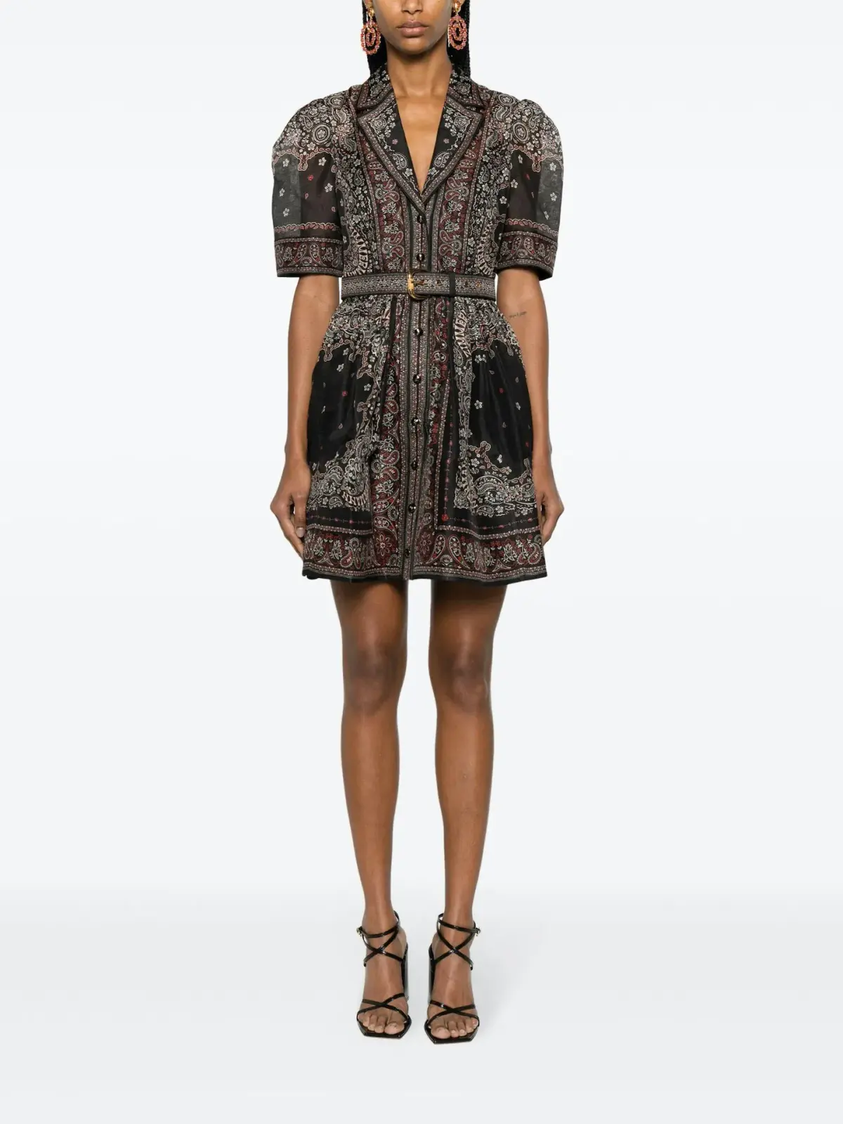 Zimmermann Matchmaker Mini Shirt Dress Black Bandana Size 0 / AU 8 - Image 1