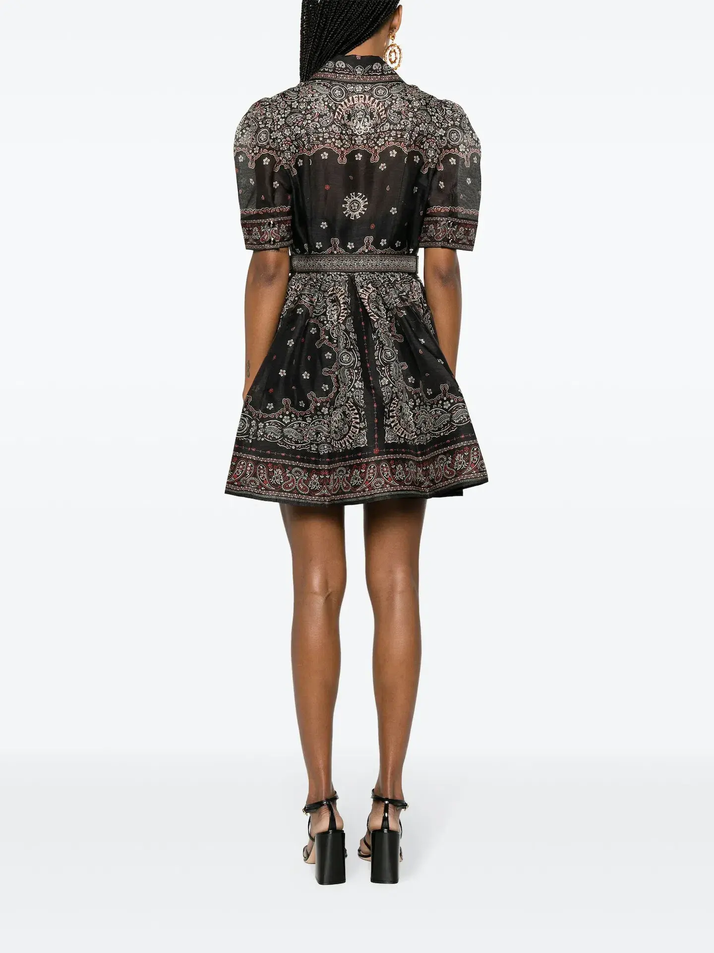 Zimmermann Matchmaker Mini Shirt Dress Black Bandana Size 0 / AU 8 - Image 2