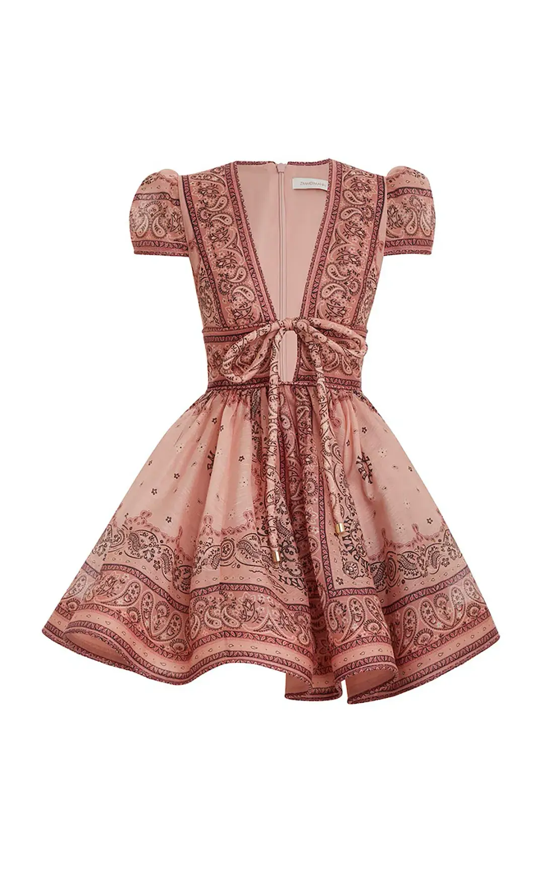 Zimmermann Matchmaker Structured Mini Dress in Pink Bandana Size 0 / AU 8 for rent on The Volte - main image