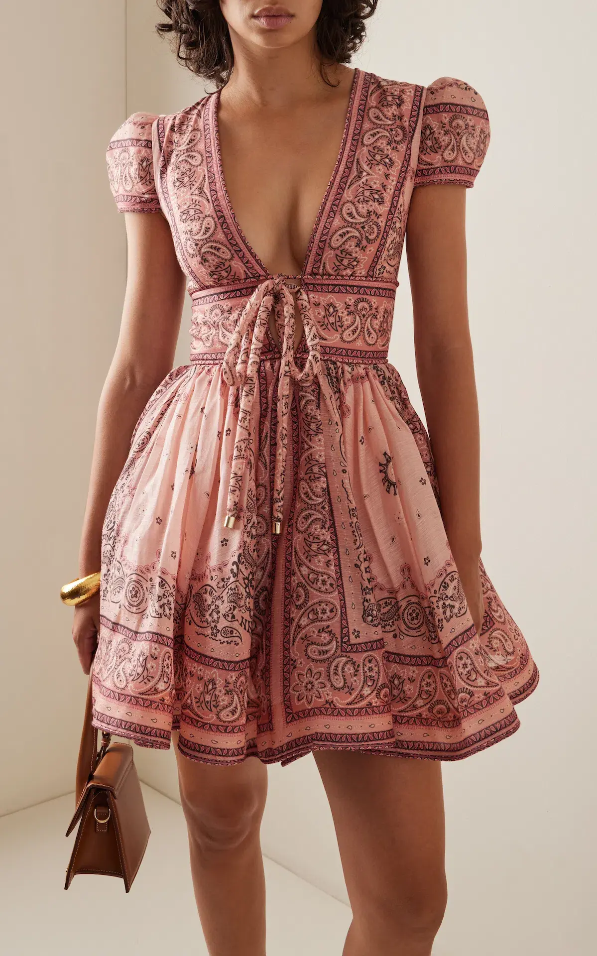 Zimmermann Matchmaker Structured Mini Dress in Pink Bandana Size 0 / AU 8 - Image 2
