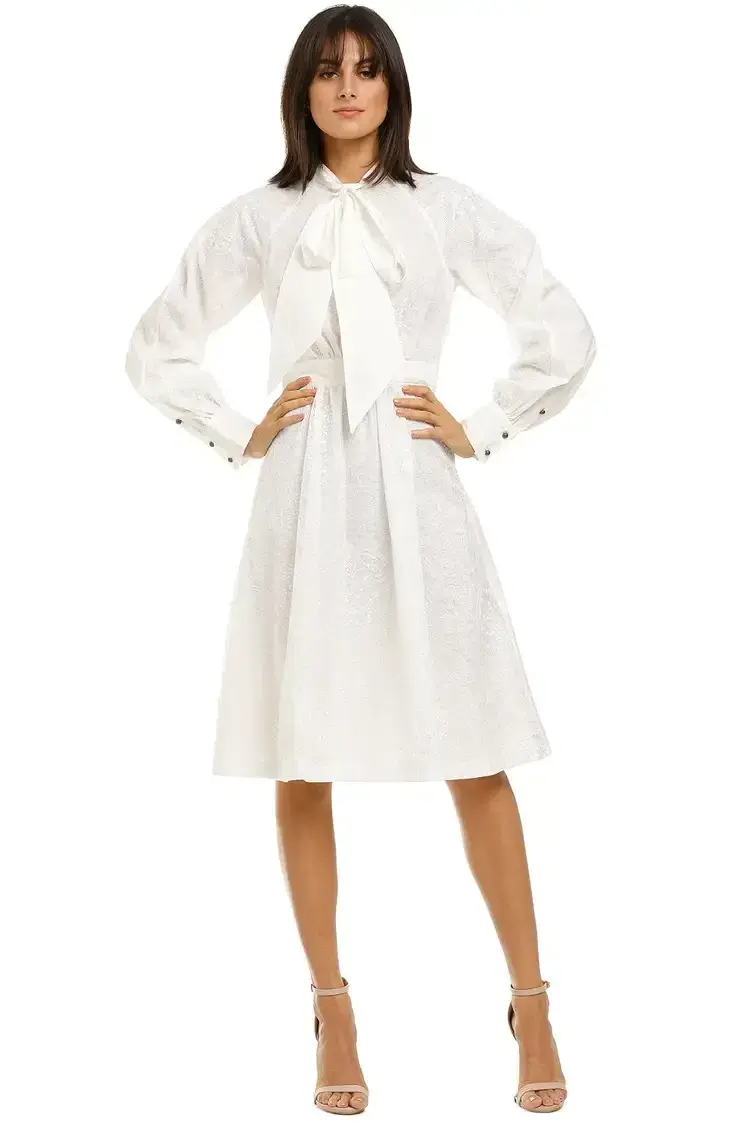 Leo Lin Serenity Lace Shirt Dress in White Size 8 - Image 2
