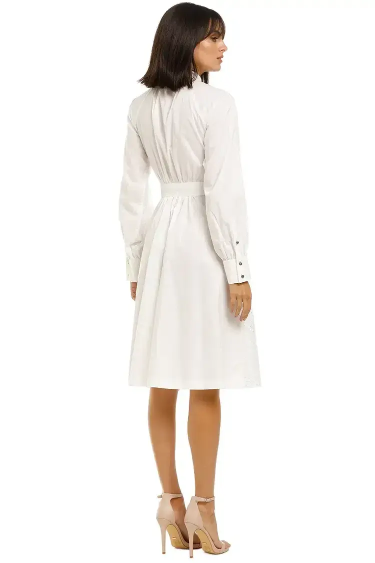 Leo Lin Serenity Lace Shirt Dress in White Size 8 - Image 3