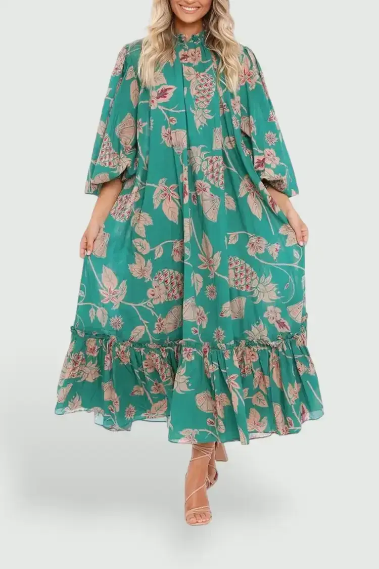 Leo Lin Pina Rosa Midi Dress in Green Size 10 - Image 1