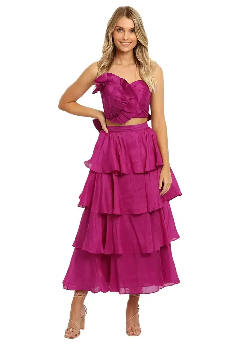 Leo Lin Violet Bustier and Skirt Set Size 12 - Image 2