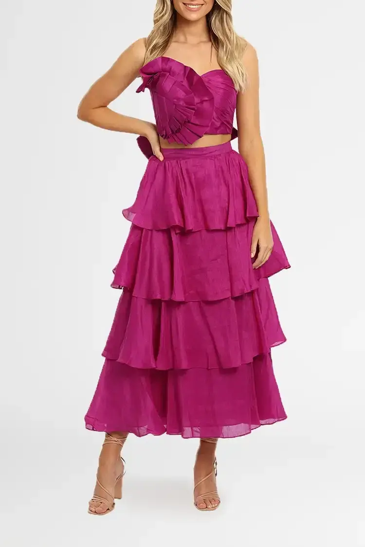 Leo Lin Violet Bustier and Skirt Set Size 14 - Image 2