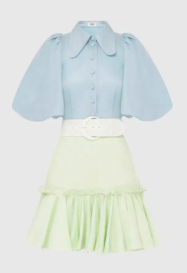 Leo Lin Cambridge Mini Dress in Air Size 10 - Image 2