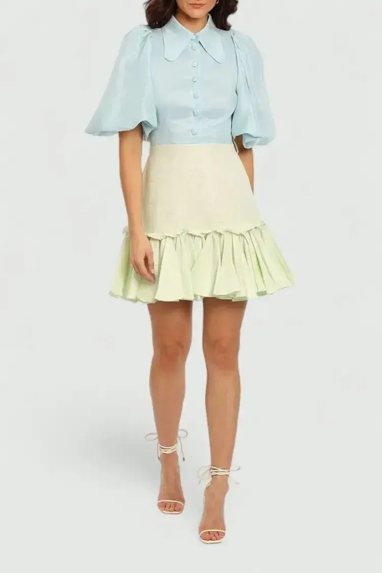 Leo Lin Cambridge Mini Dress in Air Size 14 for rent on The Volte - main image