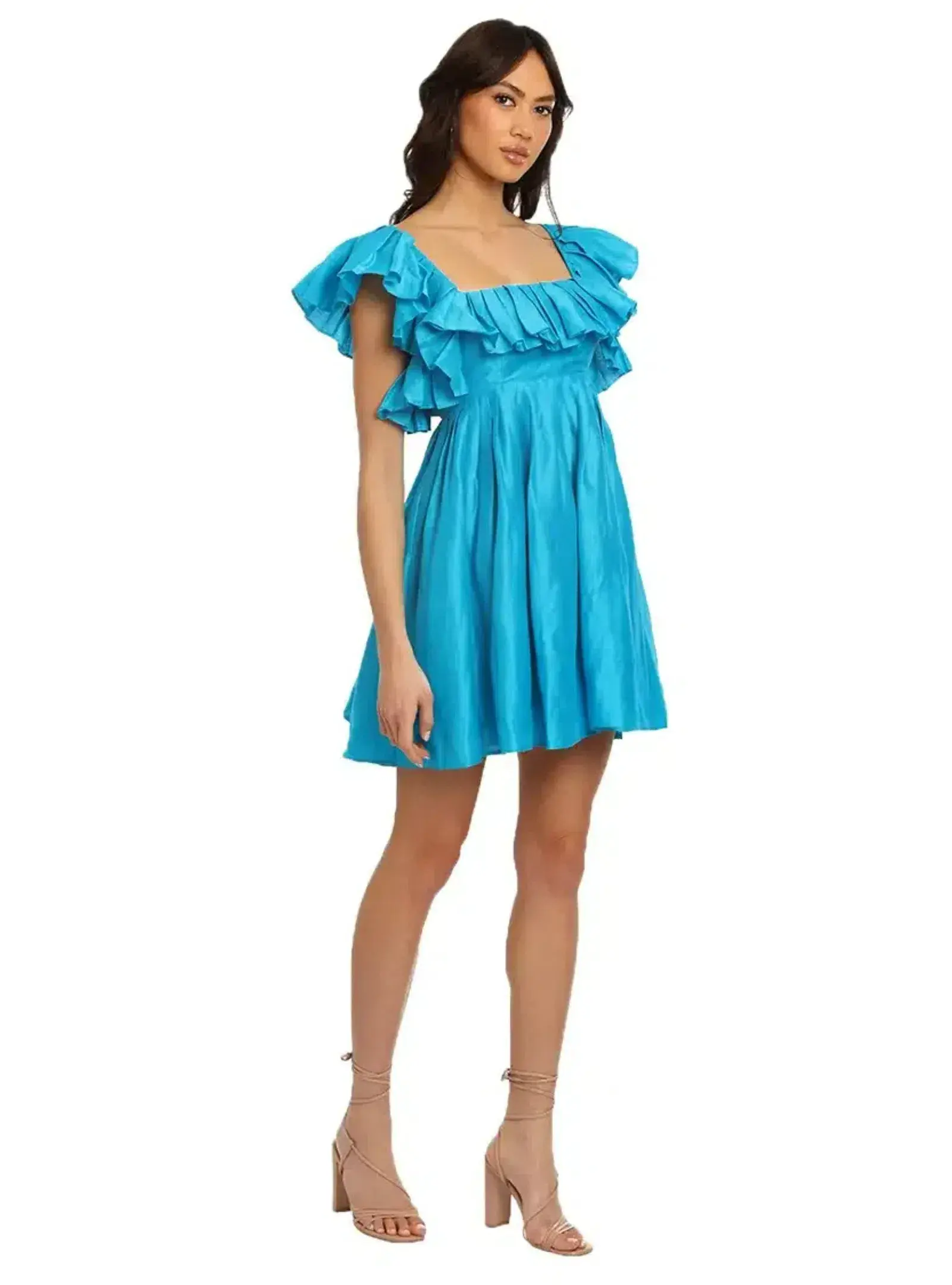 Leo Lin Azure Mini Dress in Blue Size AU 12 - Image 2