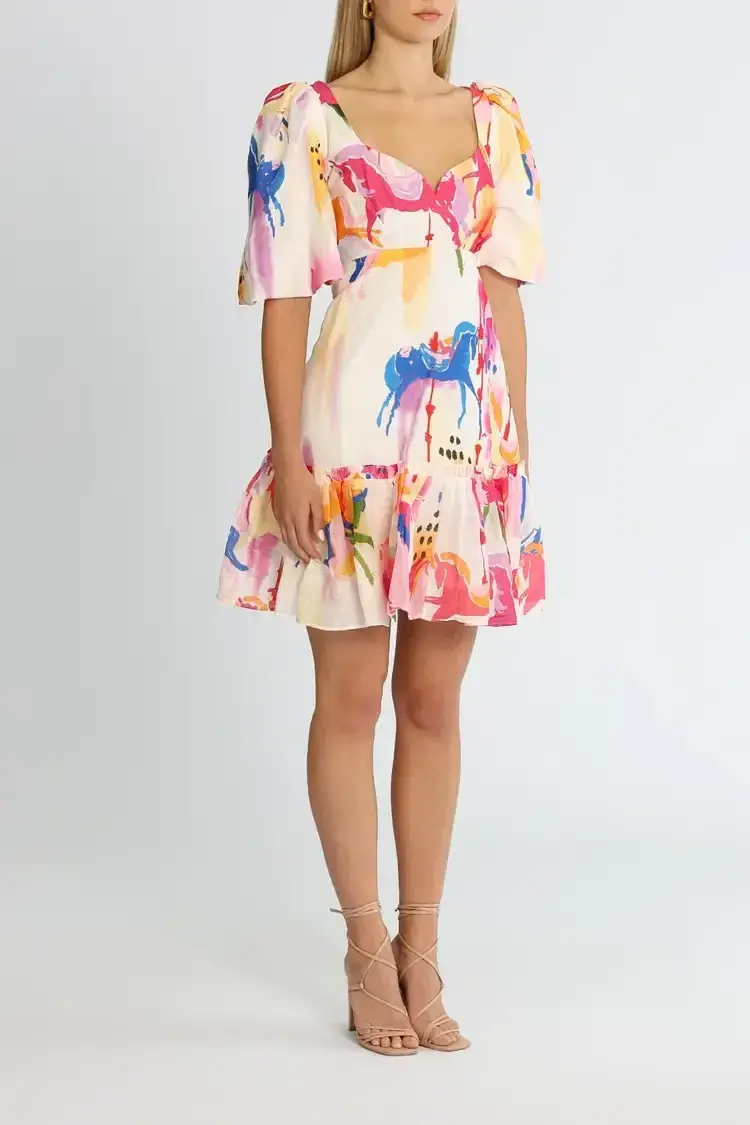 Leo Lin The Carousel Mini Dress in Rainbow Carousel Size 14 - Image 2