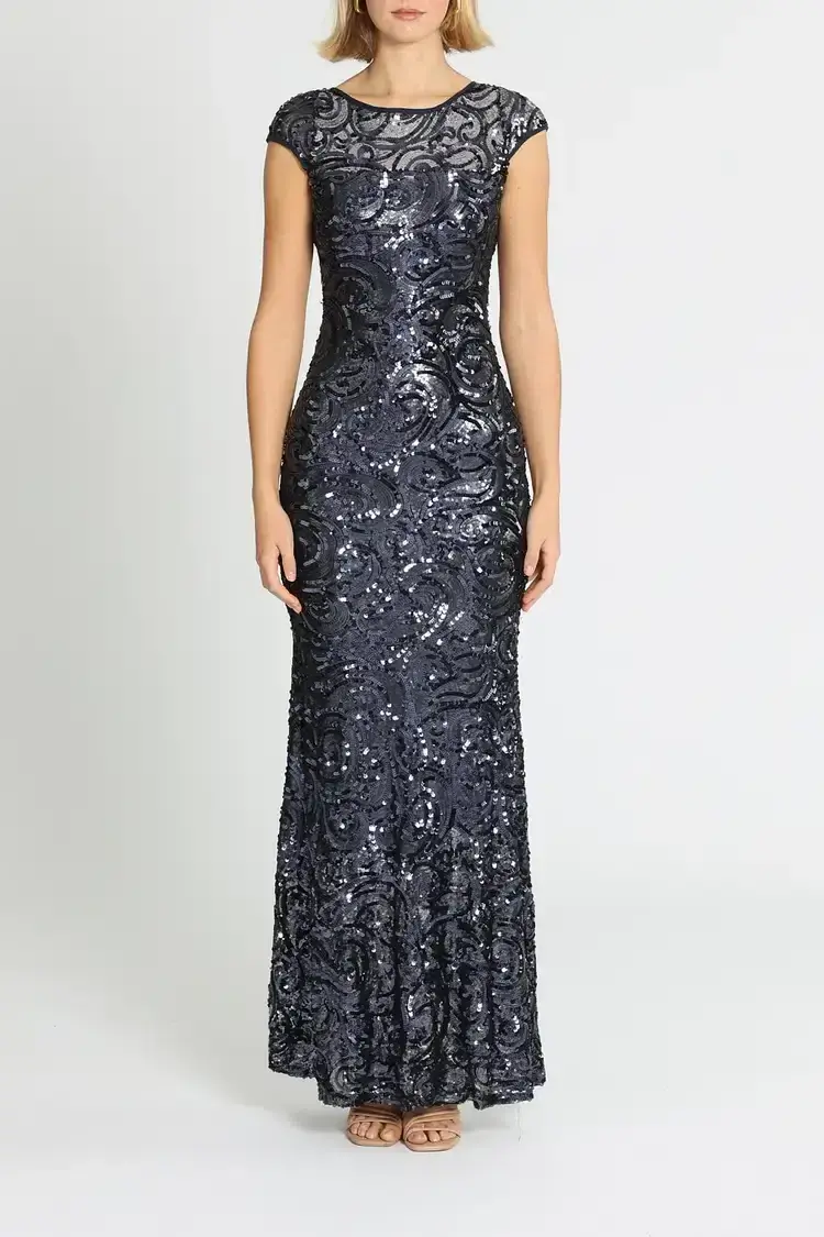 Langhem Katia Sparkle Gown in Navy Size 18 - Image 1