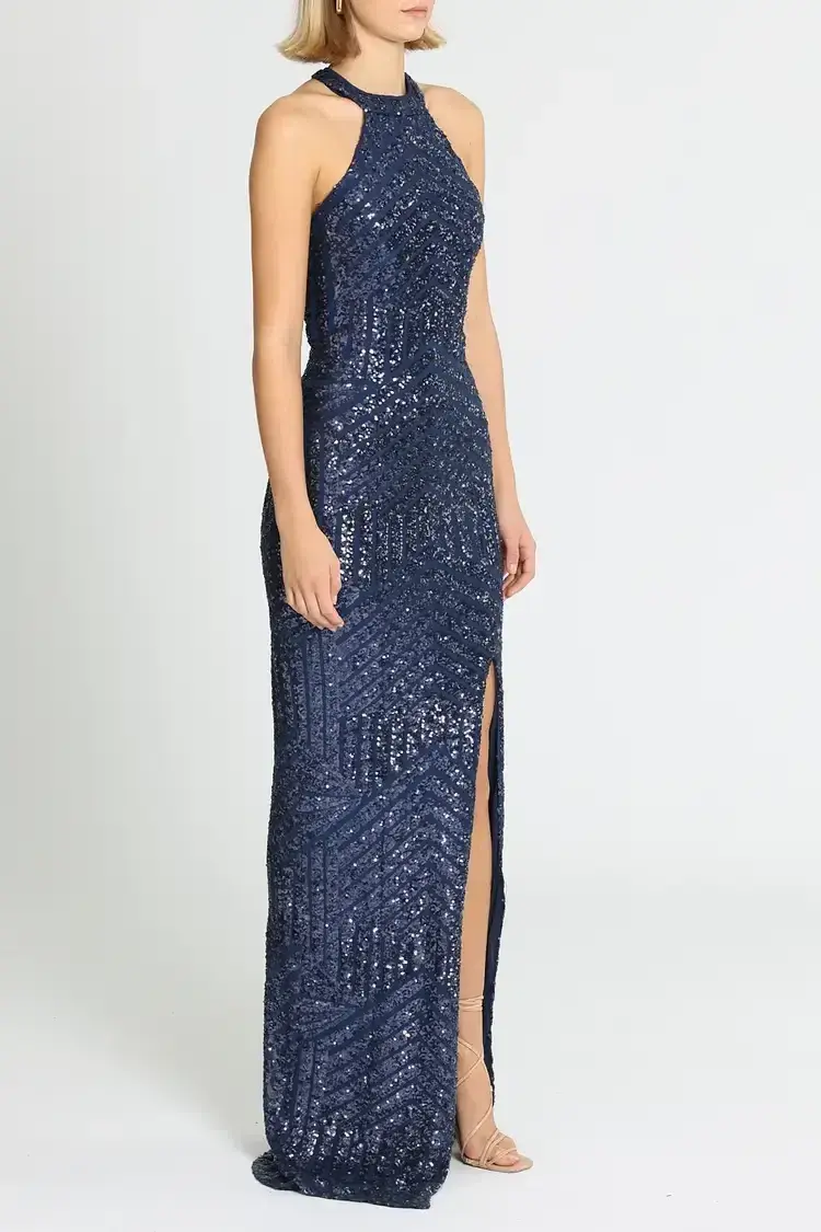 Langhem Julia Evening Gown in Blue Size 16 - Image 2