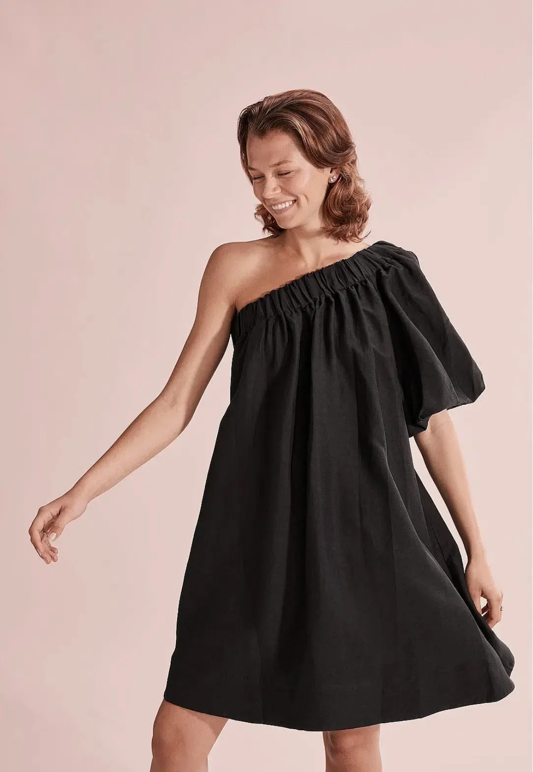 Country Road One Shoulder Mini Dress Black Size 6 - Image 5